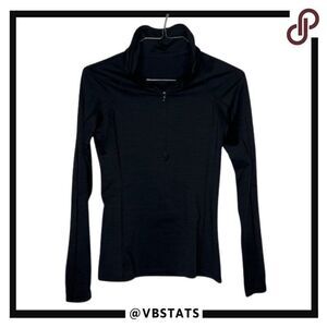 Under Armour Jet Black Long Sleeve‎ 1/4 Zip Women's Shaped Active Wear Top Small